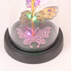 Dream Butterfly Rose Glass Cover Night Light Gift Box