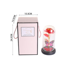 Dream Butterfly Rose Glass Cover Night Light Gift Box