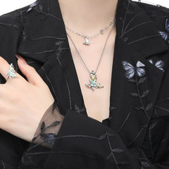 Orange and blue butterfly themed jewelry series