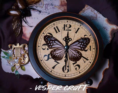 Butterfly Shadow Retro Clock