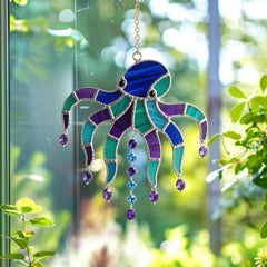 Handcrafted Ocean Stained Glass Suncatcher