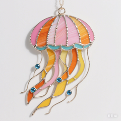 Handcrafted Ocean Stained Glass Suncatcher