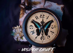 Butterfly Shadow Retro Clock