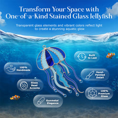 Handcrafted Ocean Stained Glass Suncatcher