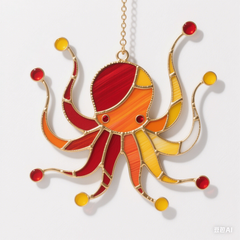 Handcrafted Ocean Stained Glass Suncatcher