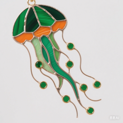 Handcrafted Ocean Stained Glass Suncatcher