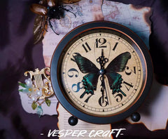 Butterfly Shadow Retro Clock