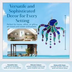 Handcrafted Ocean Stained Glass Suncatcher