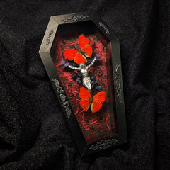 Blood - rimmed Glider Real Butterfly Frame: The Interweaving of Divinity and Mystery, Butterfly Taxidermy Specimen Decor&Collection Art