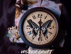 Butterfly Shadow Retro Clock