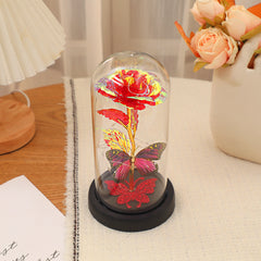 Dream Butterfly Rose Glass Cover Night Light Gift Box