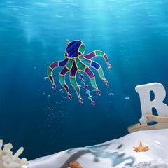 Handcrafted Ocean Stained Glass Suncatcher