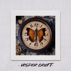 Butterfly Shadow Retro Clock