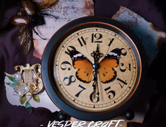 Butterfly Shadow Retro Clock