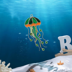 Handcrafted Ocean Stained Glass Suncatcher