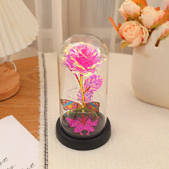 Dream Butterfly Rose Glass Cover Night Light Gift Box