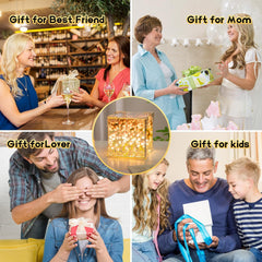 Magic Cube Tulips Flower Table Lamp Handmade and Mirror 2 in 1, Gifts for Women and Girl