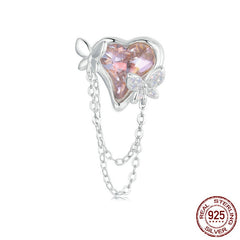 Monet-Inspired Butterfly Bead Jewelry - 925 Sterling Silver & Opal Glass Necklace with White Gold Plating