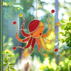 Handcrafted Ocean Stained Glass Suncatcher