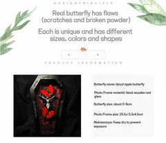 Blood - rimmed Glider Real Butterfly Frame: The Interweaving of Divinity and Mystery, Butterfly Taxidermy Specimen Decor&Collection Art