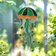 Handcrafted Ocean Stained Glass Suncatcher