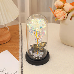 Dream Butterfly Rose Glass Cover Night Light Gift Box