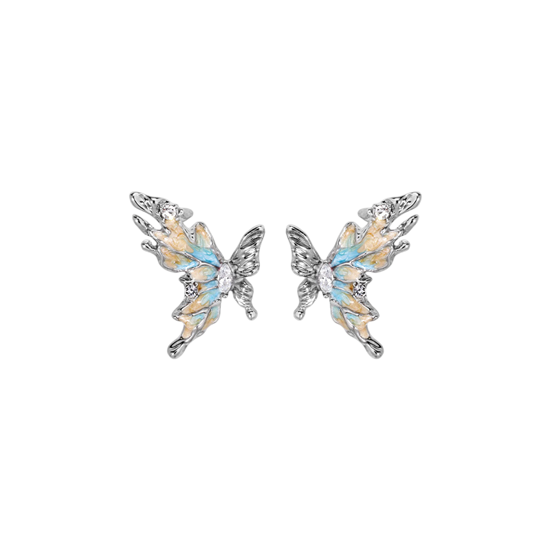 Orange and blue butterfly themed jewelry series